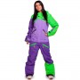 Комбинезон женский для сноуборда и лыж Cool Zone Womens Suit 16/17, лайм/фиолет/фиолет